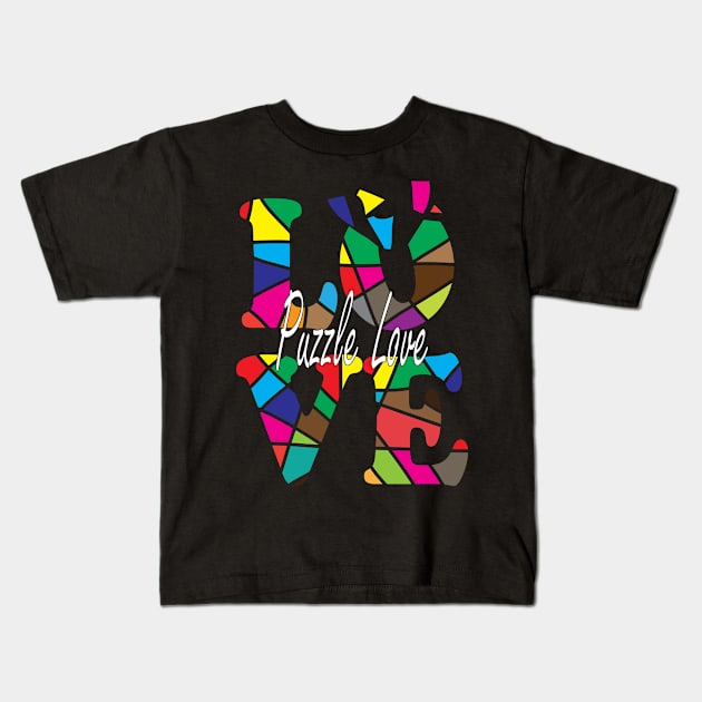 PUZZLE LOVE Kids T-Shirt by ARJUNO STORE